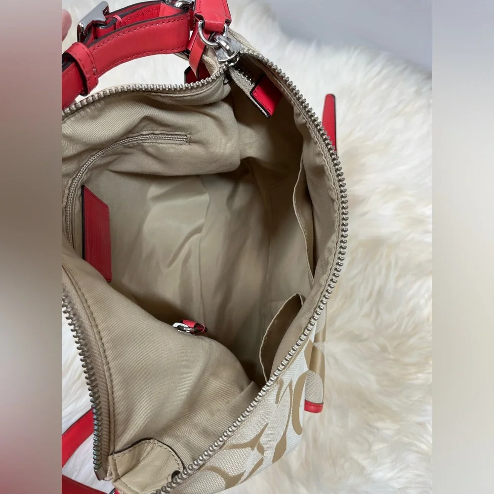 Coach Legacy Signature Courtney Khaki Corral Adjustable Shoulder Bag - Picture 9 of 11